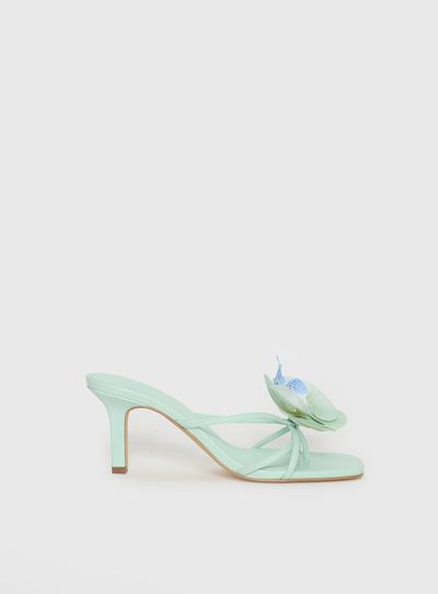 Princess Polly Azira Flower Detail Heels Blue
