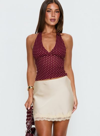 Princess Polly Brandey Lace Mini Skirt Cream