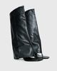 Princess Polly Burning Daylight Open Toe Knee High Boots Black - 1