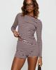 Princess Polly Caprise Micro Shorts Purple Stripe - 1