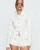 Princess Polly Caresse Cinched Denim Jacket White - 1