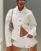 Princess Polly Caresse Cinched Denim Jacket White - 2