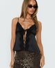 Princess Polly Carmila Satin Tie Detail Top Black - 2