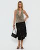 Princess Polly Constancia Asymmetrical Sheer Midi Skirt Black - 1