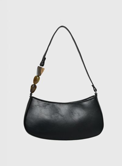 Princess Polly Contradiction Bead Detail Shoulder Bag Black