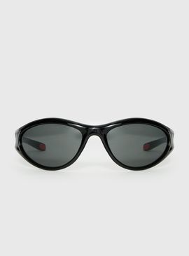 Princess Polly Counterpart Wrap Around Sunglasses Black