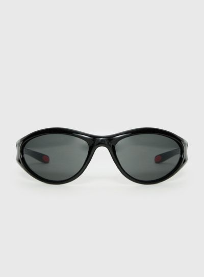 Princess Polly Counterpart Wrap Around Sunglasses Black