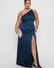 Princess Polly Curve Kiss Of Life Satin Maxi Dress Navy Curve - 1