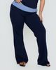 Princess Polly Curve Kobee Jersey Flare Pants Navy / Light Blue Curve - 1