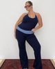 Princess Polly Curve Kobee Jersey Flare Pants Navy / Light Blue Curve - 2