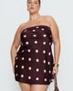 Princess Polly Curve Phillipa Mini Dress Plum / Pink Polka Dot Curve - 1