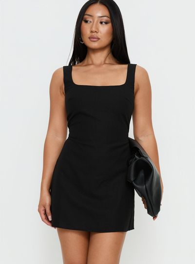Princess Polly Devinn Square Neck Playsuit Black