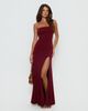 Princess Polly Diamanti Strapless High Slit Maxi Dress Burgundy - 1
