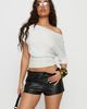 Princess Polly Domination Faux Leather Shorts Black - 1