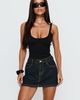 Princess Polly Electric Star Patch Pocket Mini Skirt Dark Blue Wash - 1