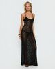 Princess Polly Eminent Crochet Low Back Maxi Dress Black - 1