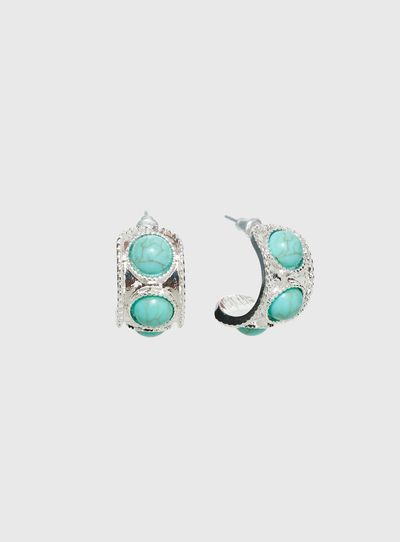 Princess Polly Endellion Hoop Earrings Silver / Turqouise
