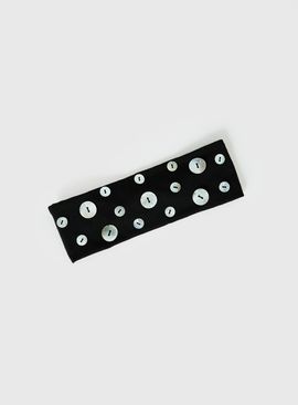 Princess Polly Isalyn Button Headband Black