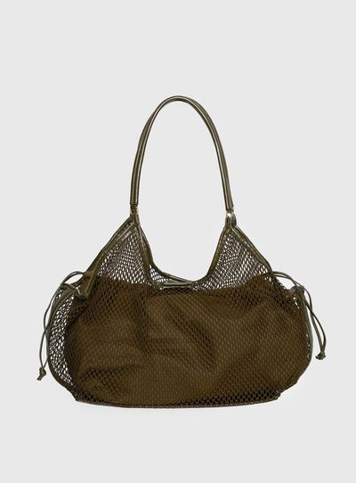 Princess Polly Isolda Mesh Tote Bag Khaki