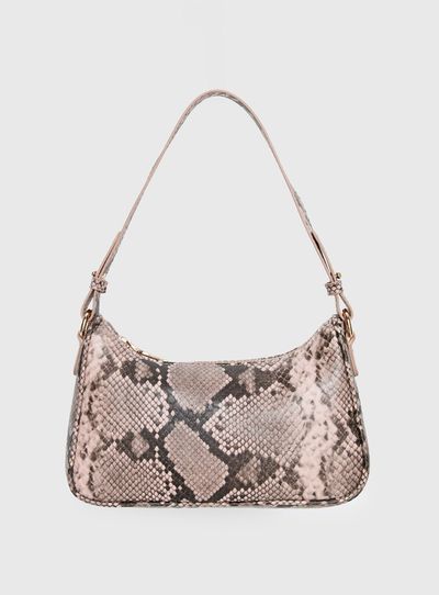 Princess Polly Jaxen Shoulder Bag Pink Snake