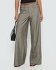 Princess Polly Jette Tailored Buckle Pant Taupe Pinstripe - 1