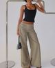 Princess Polly Jette Tailored Buckle Pant Taupe Pinstripe - 2