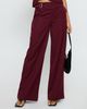 Princess Polly Jinny Relaxed Buckle Tailored Pants Berry Pinstripe - 1