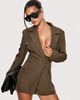 Princess Polly Kealy Plunge Neck Blazer Playsuit Brown - 2
