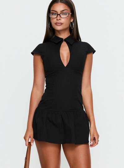 Princess Polly Kennya Keyhole Cutout Playsuit Black
