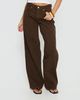 Princess Polly Lando Low Rise Straight Leg Jeans Chocolate - 1