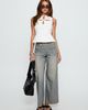 Princess Polly Lifetimes Mid Rise Wide Leg Cargo Jeans Dark Blue Stripe - 1