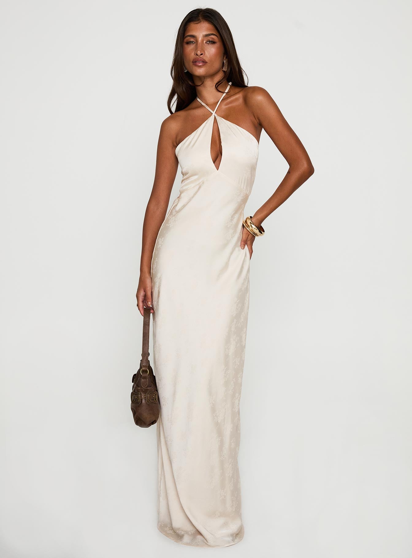 Princess Polly - Limosina Halter Maxi Dress Champagne