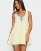 Princess Polly Lower Impact All My Loving Contrast Babydoll Mini Dress Lemon / Blue - 1
