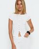 Princess Polly Lower Impact Angellina Jersey Button Down Top White - 1