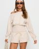 Princess Polly Lower Impact Aryn Track Shorts Cream - 1