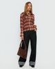 Princess Polly Lower Impact As You Are Shirred Button Up Top Red Check - 1