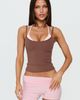 Princess Polly Lower Impact Ascend Layered Halter Tank Top Brown / Pink - 1
