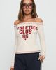 Princess Polly Lower Impact Athletics Club Long Sleeve Graphic Top Cream / Red - 1