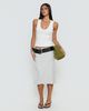Princess Polly Lower Impact Baseline Rib Midi Skirt Grey Marle - 1