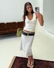 Princess Polly Lower Impact Baseline Rib Midi Skirt Grey Marle - 2