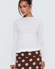 Princess Polly Lower Impact Bradly Shirred Long Sleeve Top White - 1