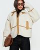Princess Polly Lower Impact Briane Contrast Teddy Jacket White - 1