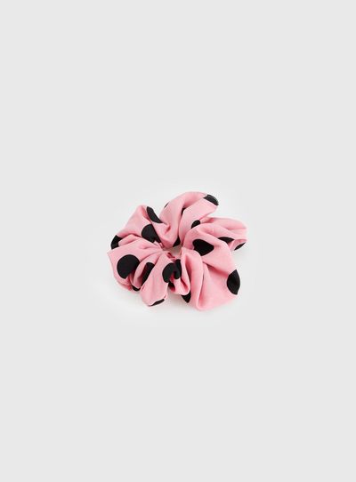 Princess Polly Lower Impact Can We Dance Scrunchie Pink Polka