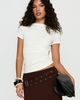 Princess Polly Lower Impact Chelese Cut Out Ruched Top White - 1
