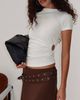 Princess Polly Lower Impact Chelese Cut Out Ruched Top White - 2