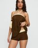 Princess Polly Lower Impact Contradiction Knit Shorts Brown / Yellow - 1