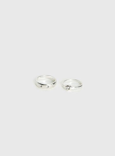 Princess Polly Lower Impact Cosmas Ring Pack Silver