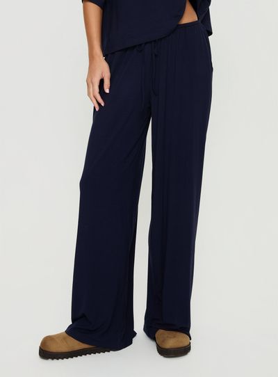 Princess Polly Lower Impact Cozy Hour Sleep Relaxed Pants Navy