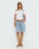 Princess Polly Lower Impact Cult Classic Longline Denim Shorts Light Blue Wash - 1