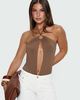 Princess Polly Lower Impact Damiana Cut Out Bodysuit Brown - 2